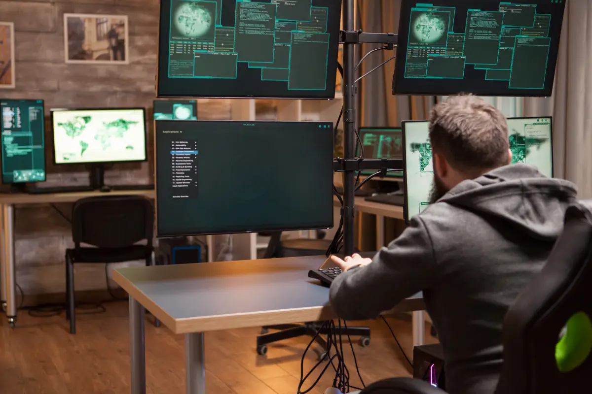 tecnico di cyber security che controlla le anomalie